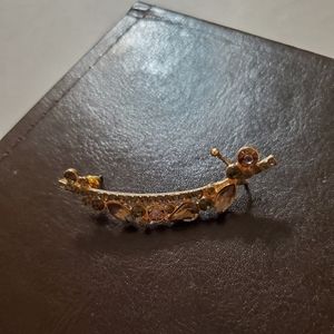 Black Stone with Gold Ear Cuff/Wrap